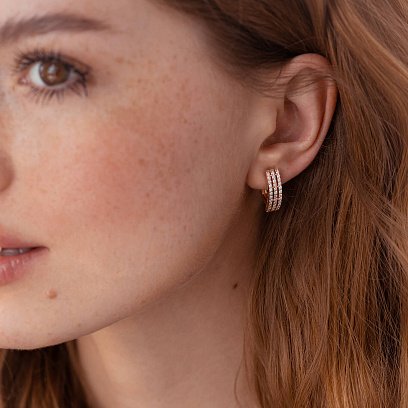 Золоті сережки з діамантами 32962421 №4