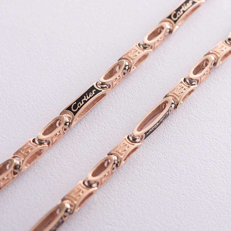 Чоловічий золотий ланцюжок (эмаль) (0.6 см) Ц0001 від ювелірного магазину Онікс - 2