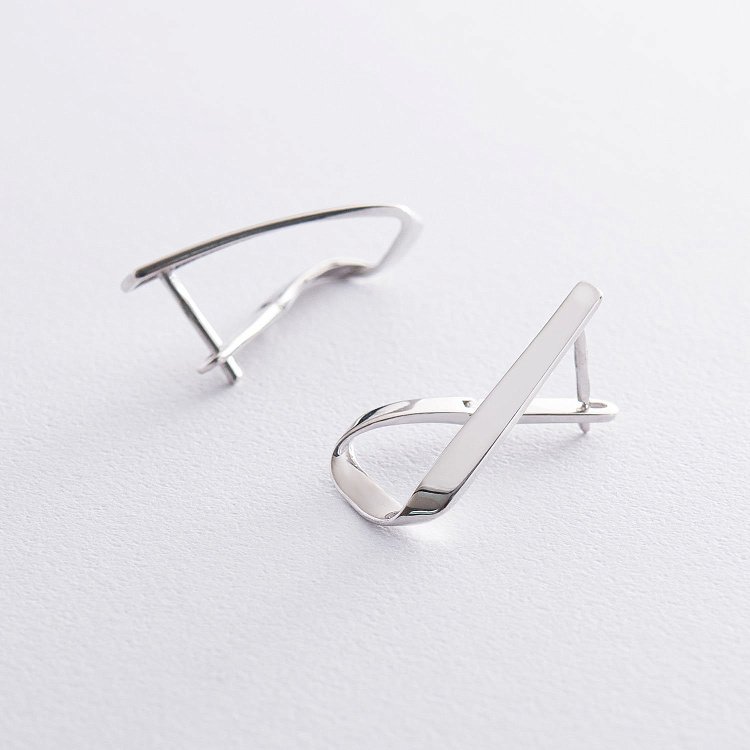 Срібні сережки на англійській застібці 122719 від ювелірного магазину Онікс - 4