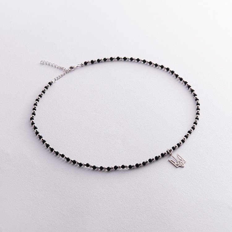 Срібне кольє "Герб України - Тризуб" з оніксом 1050 від ювелірного магазину Онікс - 3