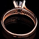 Золотое женское кольцо с черными фианитами к03391 от ювелирного магазина Оникс - 2