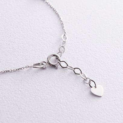 Золотий браслет "Сердечка і монетки" (фіаніти) на ногу б04901 №7