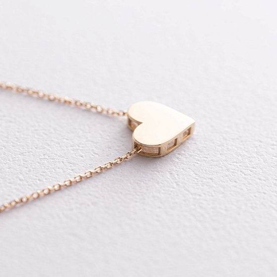 Колье "Сердце" в желтом золоте кол01751b №4