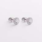 Золотые серьги - пусеты с бриллиантами 344681121 от ювелирного магазина Оникс - 3