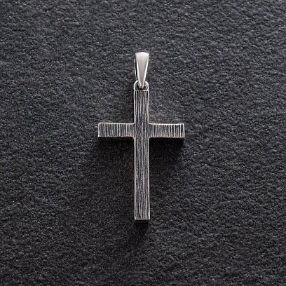 Срібний хрестик з чорнінням 132700ч №7