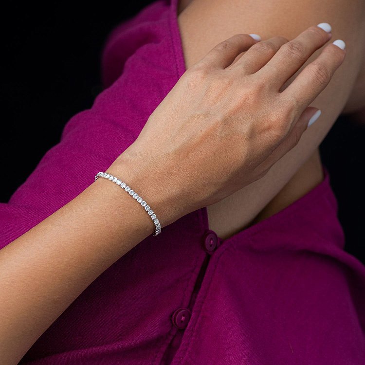 Срібний браслет "Витончений" з білими фіанітами 141511 від ювелірного магазину Онікс - 3