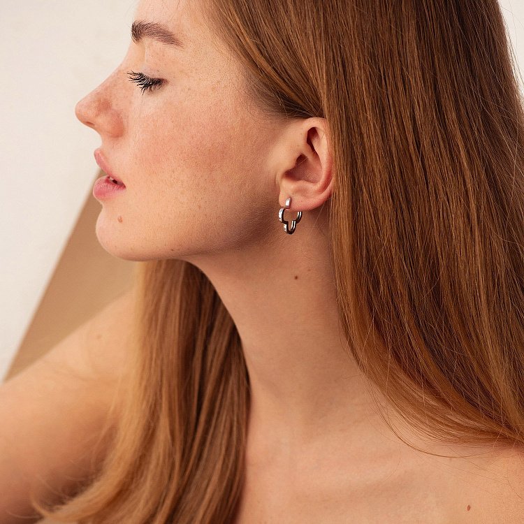 Сережки "Конюшина" в сріблі 122755 від ювелірного магазину Онікс - 5