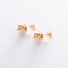 Золотые серьги-гвоздики (бриллиант) сб0275ar от ювелирного магазина Оникс - 2