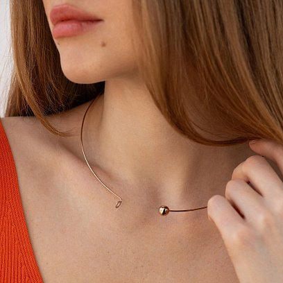 Колье - чокер "Adele" (красное золото) с шариком кол02543 №8