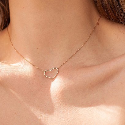 Кольє "Сердечко" у червоному золоті кол02471 №6