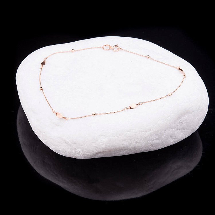 Золотой браслет на ногу б01308 от ювелирного магазина Оникс - 6