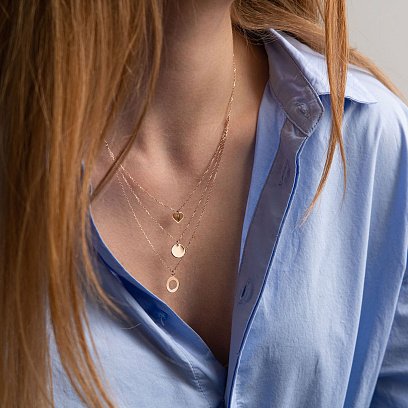 Колье "Сердце и круги" в красном золоте кол01651 №3