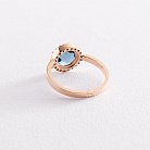Золотое кольцо с белыми и синими фианитами к06831 от ювелирного магазина Оникс - 3