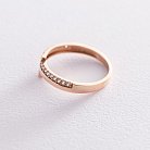 Золотое кольцо "Крестик" с фианитами к05521 от ювелирного магазина Оникс - 2