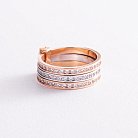 Золотое тройное кольцо с фианитами к02643 от ювелирного магазина Оникс - 3