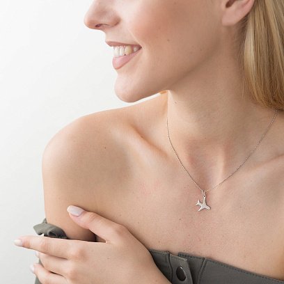 Срібна підвіска "Літак" 132630 №2