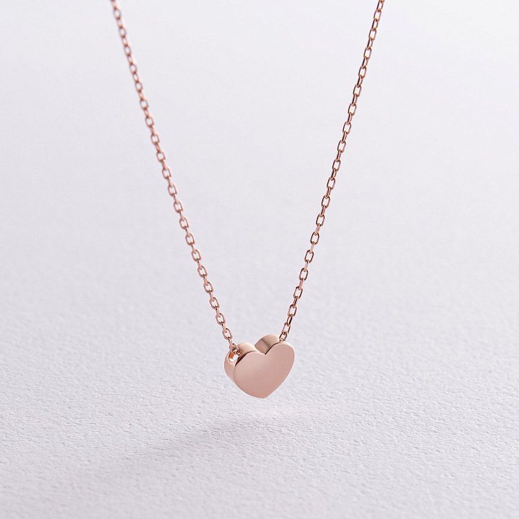 Колье "Сердечко" в красном золоте кол01229 от ювелирного магазина Оникс