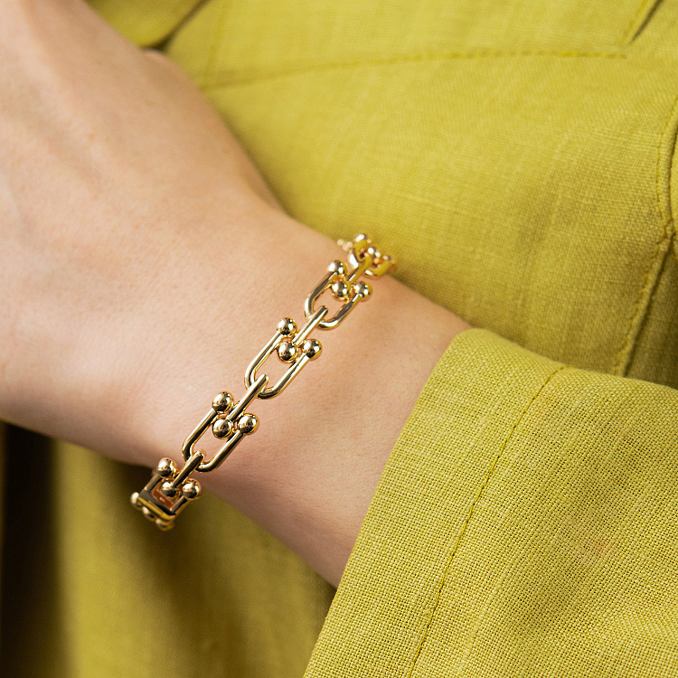 Жорсткий браслет "Фантазія" у червоному золоті б05836 від ювелірного магазину Онікс - 1