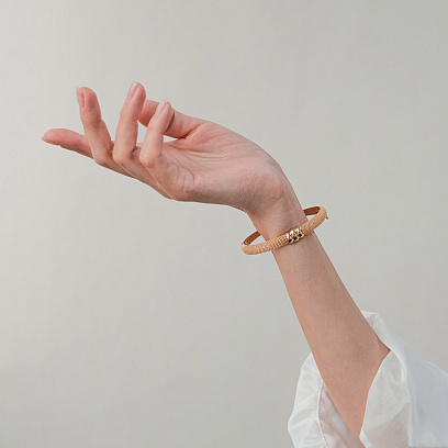 Жорсткий браслет "Marie" у червоному золоті б05586 №4