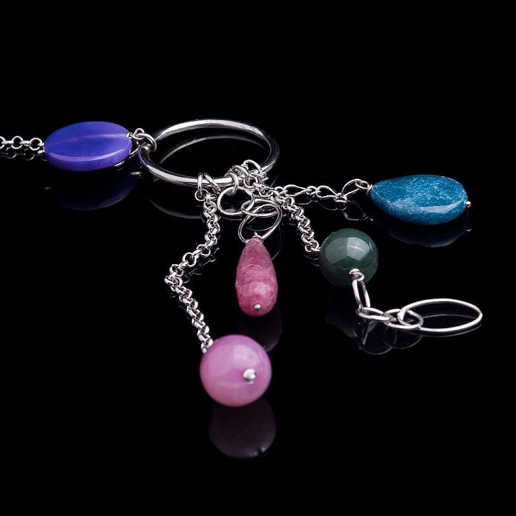 Кольє з агатом і родонітом 517кл15 - 2 Кольє з агатом і родонітом 517кл15 від ювелірного магазину Онікс - 2