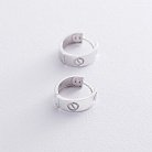 Серьги - кольца "Love" в белом золоте с05479 от ювелирного магазина Оникс - 2
