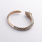 Жорсткий золотий браслет "Пантера" (емаль, фіаніти) б04928 от ювелирного магазина Оникс - 4