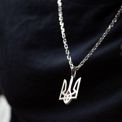 Серебряный кулон "Герб України - Тризуб" 133125 №7