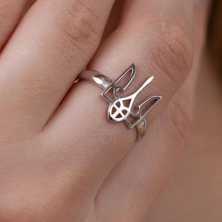 Каблучка "Герб України - Тризуб" у білому золоті к07355 від ювелірного магазину Онікс - 6