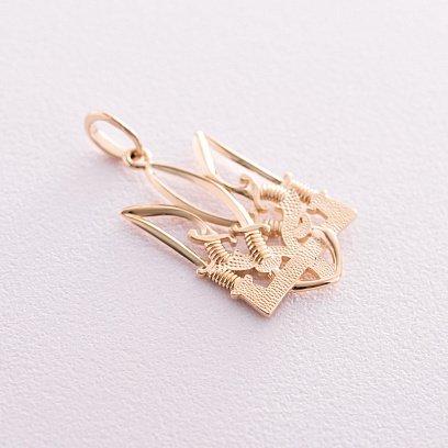 Подвеска "Тризуб с саблями" в желтом золоте п03746 №4