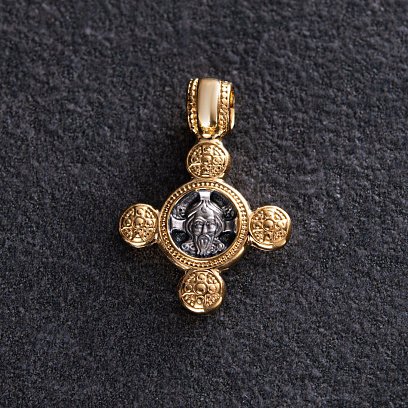 Срібний хрестик "Спас Нерукотворний. Ангел Хранитель" 132467