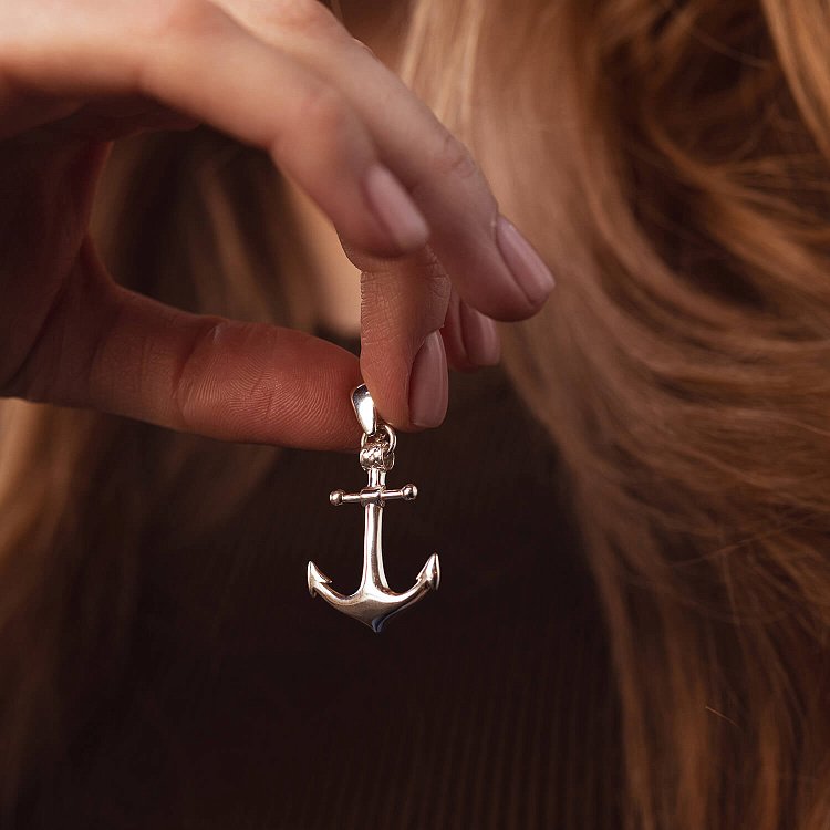Серебряный кулон с якорем 132851 от ювелирного магазина Оникс - 1