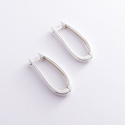 Срібні сережки на англійській застібці 122704 №2