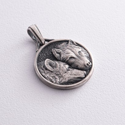 Серебряный кулон "Волчья семья" (возможна гравировка) 133219 №11