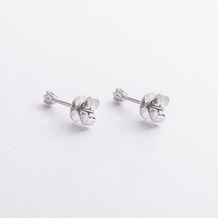 Золотые серьги - пусеты с бриллиантами сб0646di от ювелирного магазина Оникс - 2