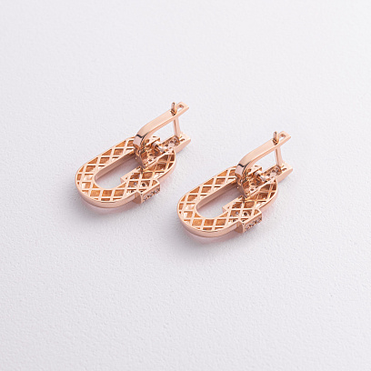 Сережки "Alice" в червоному золоті (фіаніти) с09544 №3