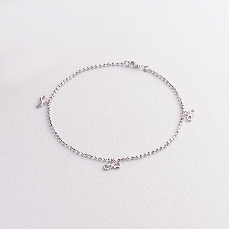 Срібний браслет "Безкінечність" на ногу 141794 від ювелірного магазину Онікс