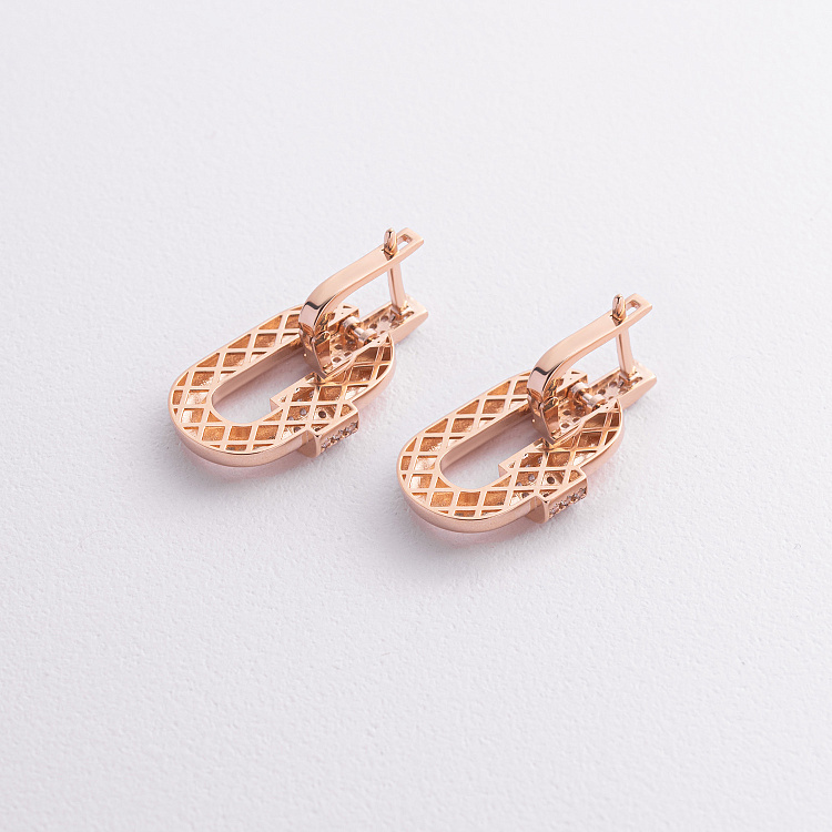 Сережки "Alice" в червоному золоті (фіаніти) с09544 від ювелірного магазину Онікс - 2