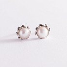 Срібні сережки - пусети з перлами 123065 от ювелирного магазина Оникс