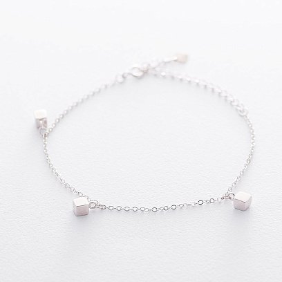 Серебряный браслет "Кубики" 141281