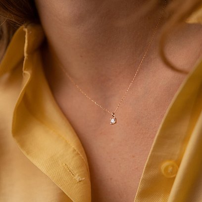 Золоте кольє з фіанітом кол01356 №2