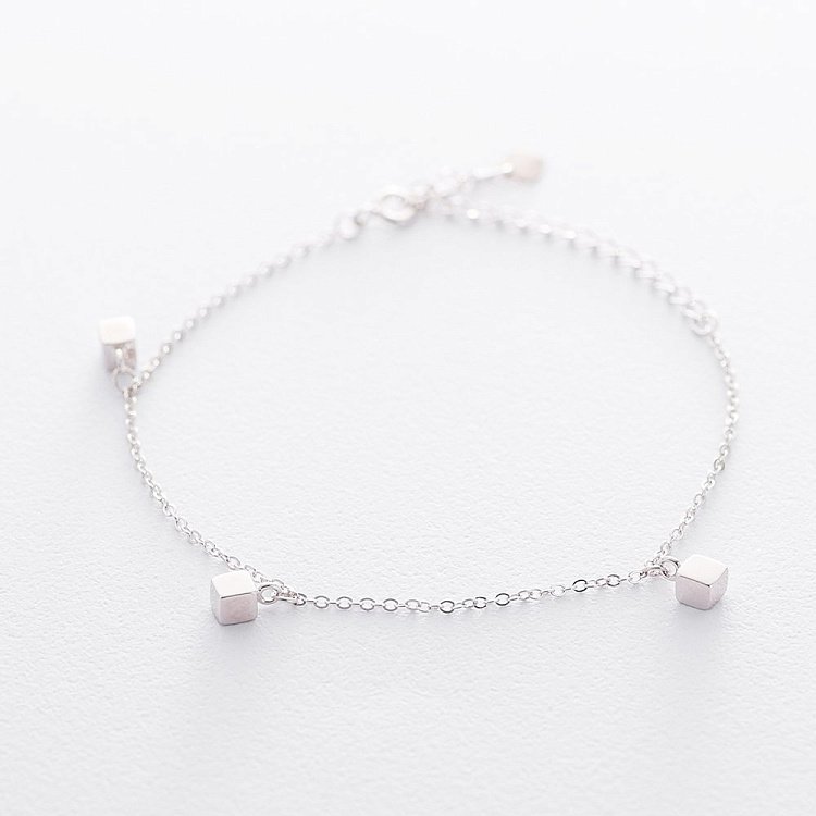 Серебряный браслет "Кубики" 141281 от ювелирного магазина Оникс