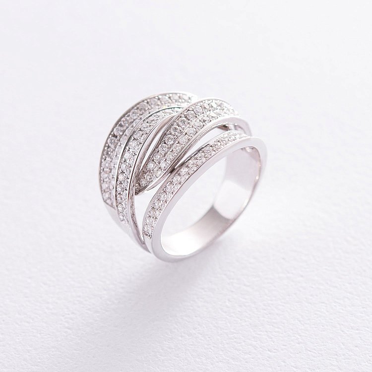 Кольцо в белом золоте с бриллиантами к907 от ювелирного магазина Оникс