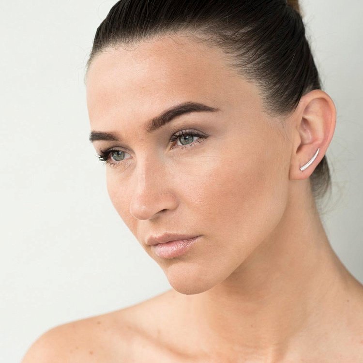 Срібні сережки з фіанітами 122189 від ювелірного магазину Онікс - 8