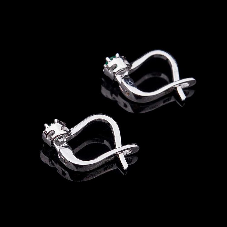 Золоті сережки з діамантами і смарагдами LDE0551-p від ювелірного магазину Онікс - 2