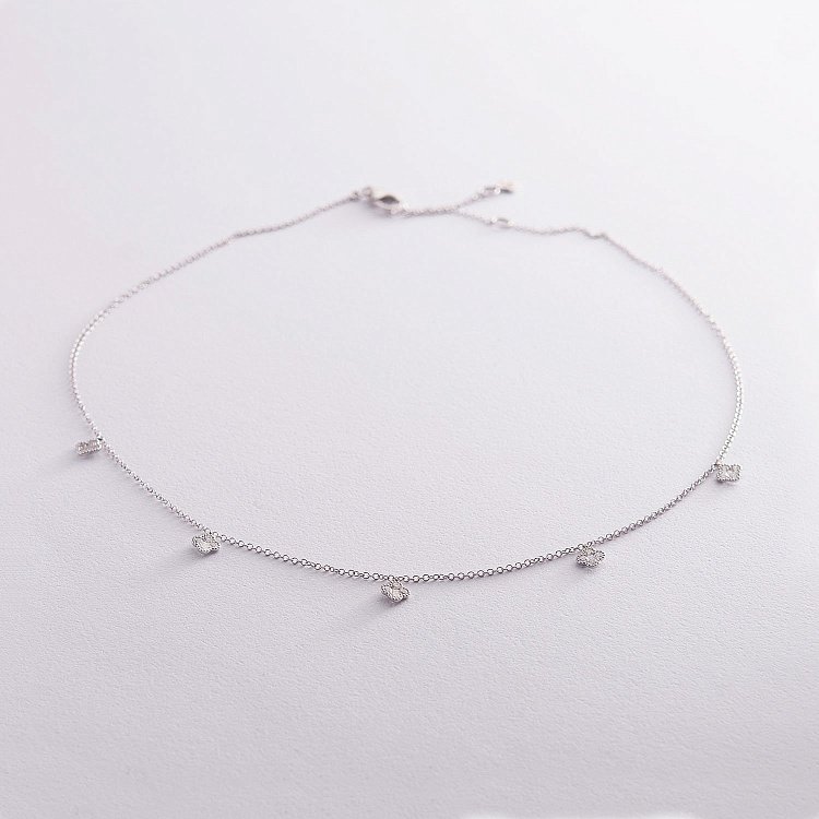 Золоте кольє "Конюшина" з діамантами колб0041lg від ювелірного магазину Онікс - 5