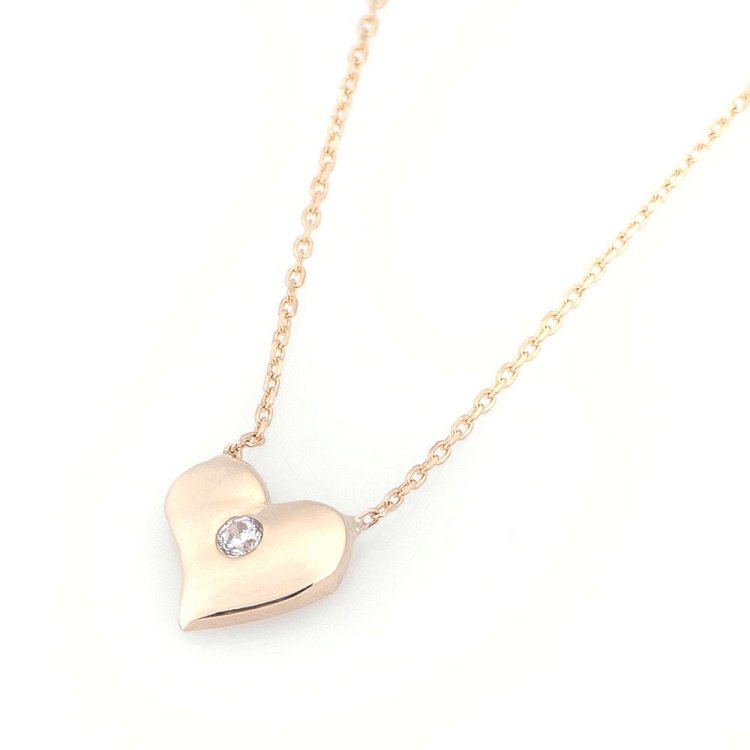 Золоте кольє "Сердечко з фіанітом" кол01105 від ювелірного магазину Онікс