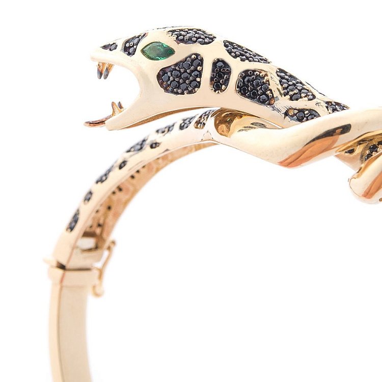 Золотий браслет "Ящірка" (фіаніти) б03926 від ювелірного магазину Онікс - 2