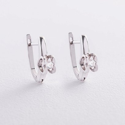 ﻿Золоті сережки "Серце" (куб. Циркон Swarovski) с06200 №2