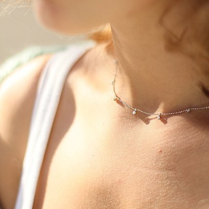 Золотое колье с фианитами кол01517 №5