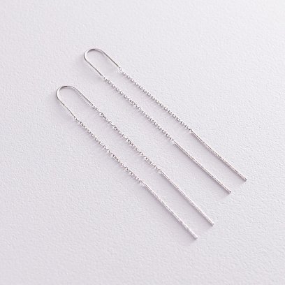 Серьги-протяжки в белом золоте с07109